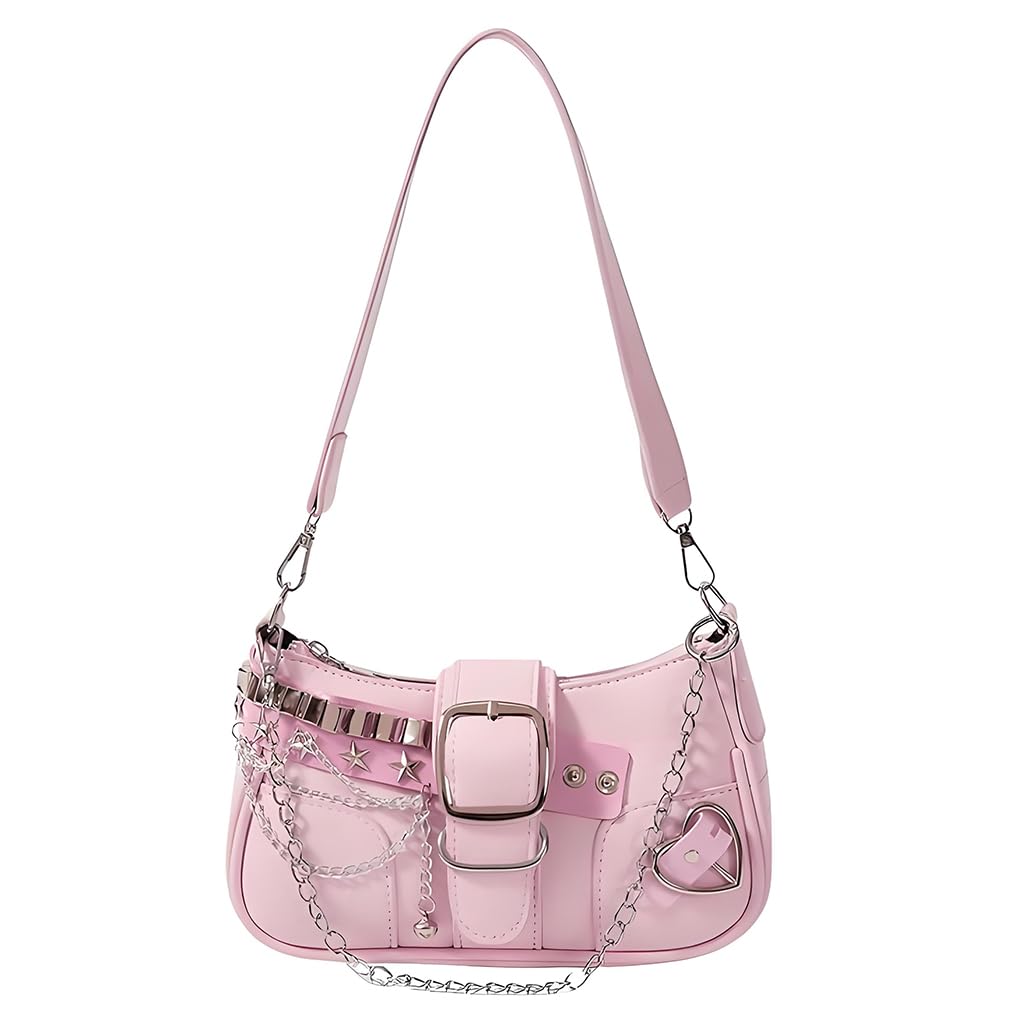 PALAY® Shoulder Bag for Women Y2K Pink Crossbody Bag Messenger Handbag for Teen Girls PALAY® Shoulder Bag for Women Y2K Pink Crossbody Bag Messenger Handbag for Teen Girls